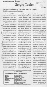 Sergio Tauler  [artículo] C. R. I.