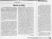 Murió un titán  [artículo] Pantagruel.