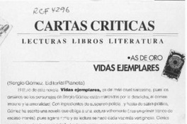 Vidas ejemplares  [artículo] Antonio Avaria.