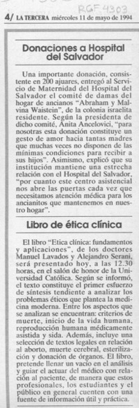 Libro de ética clínica  [artículo].