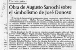 Obra de Augusto Sarrochi sobre el simbolismo de José Donoso  [artículo] Lucía Lezaeta.