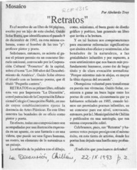 "Retratos"  [artículo] Abelardo Troy.