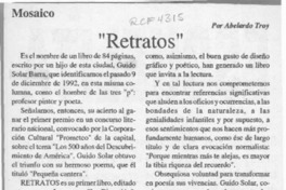 "Retratos"  [artículo] Abelardo Troy.