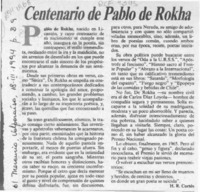 Centenario de Pablo de Rokha  [artículo] H. R. Cortés.