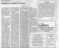 Sonetos a Santa Teresa  [artículo] Sara Vial.