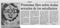 Presentan libro sobre dudas sexuales de los estudiantes  [artículo] Susana Docmac.