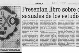 Presentan libro sobre dudas sexuales de los estudiantes  [artículo] Susana Docmac.