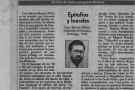 Epitafios y laureles  [artículo] Carlos Jorquera Alvarez.