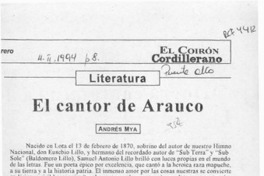 El cantor de Arauco  [artículo] Andrés Mya.