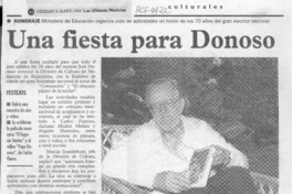 Una fiesta para Donoso  [artículo].