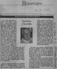 Epitafios y laureles  [artículo] Hugo Montes Brunet.