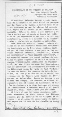 Peregrinaje de un chileno en Francia  [artículo] Roberto Bescós.