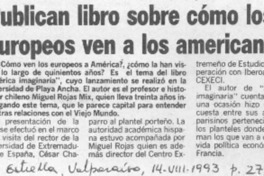 Publican libro sobre cómo los europeos ven a los americanos  [artículo].