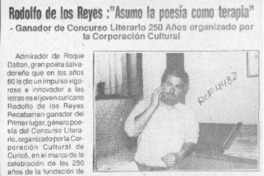 Rodolfo de los Reyes, "Asumo la poesía como terapia"