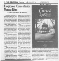Elogiosos comentarios merece libro  [artículo].