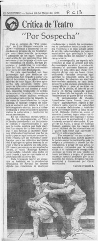 "Por sospecha"  [artículo] Carola Oyarzún L.