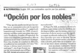 "Opción por los nobles"  [artículo].