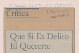 Que si es delito el quererte