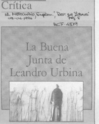 La buena junta de Leandro Urbina  [artículo] Ana María Larraín.