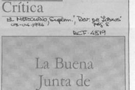 La buena junta de Leandro Urbina  [artículo] Ana María Larraín.