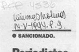 Periodistas condenan a Martorell  [artículo].