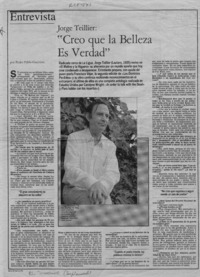 "Creo que la belleza es verdad"  [artículo] Pedro Pablo Guerrero.