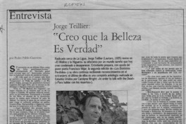 "Creo que la belleza es verdad"  [artículo] Pedro Pablo Guerrero.