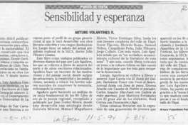Sensibilidad y esperanza  [artículo] Arturo Volantines R.