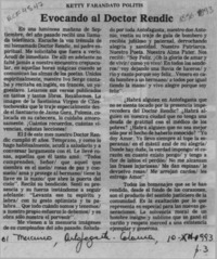 Evocando al doctor Rendic  [artículo] Ketty Farandato Politis.