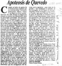 Apoteosis de Quevedo  [artículo] Víctor Rojas Farías.