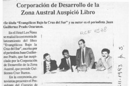 Corporación de Desarrollo de la Zona austral auspició libro  [artículo].