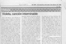 Violeta, canción interminable  [artículo] Eduardo Espinoza Viveros.