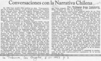 Conversaciones con la narrativa chilena  [artículo] Wellington Rojas Valdebenito.