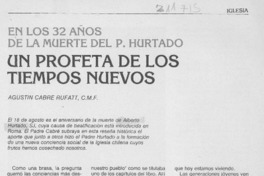 Un profeta de los tiempos nuevos