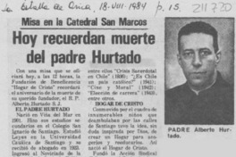 Hoy recuerdan muerte del padre Hurtado