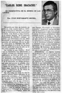 Carlos René Ibacache, su perspectiva en el mundo de las letras