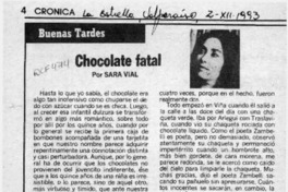 Chocolate fatal  [artículo] Sara Vial.