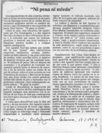 "Ni pena ni miedo"  [artículo] Mauritius.