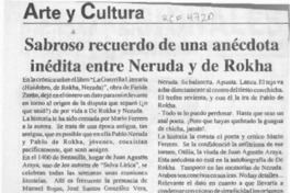 Sabroso recuerdo de una anécdota inédita entre Neruda y de Rokha  [artículo].