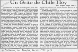 Un grito de Chile hoy  [artículo] Miguel Angel Díaz A.