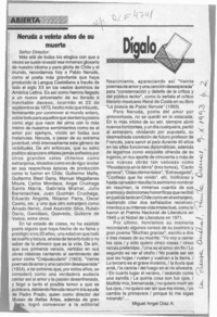 Neruda a veinte años de su muerte  [artículo] Miguel Angel Díaz A.