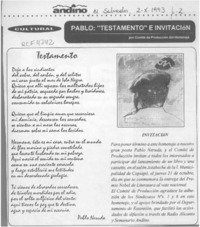 Pablo, "testamento" e invitación  [artículo].