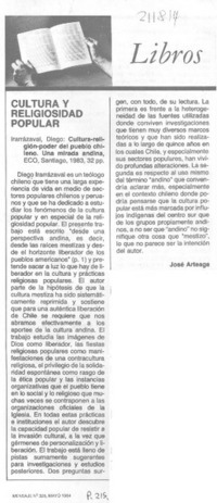 Cultura y religiosidad popular