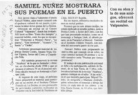 Samuel Núñez mostrará sus poemas en el puerto  [artículo].