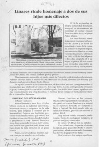 Linares rinde homenaje a dos de sus hijos más dilectos  [artículo].