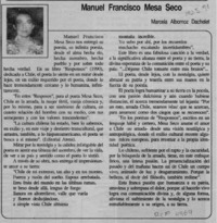 Manuel Francisco Mesa Seco  [artículo] Marcela Albornoz Dachelet.