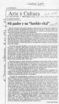 Mi padre y su "Sueldo vital"  [artículo] Carlos León Pezoa.