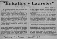 Epitafios y laureles  [artículo] Alberto Arraño.