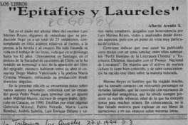 Epitafios y laureles  [artículo] Alberto Arraño.