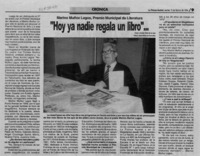 "Hoy ya nadie regala un libro" --  [artículo] Andrés Vidal de la Jara.